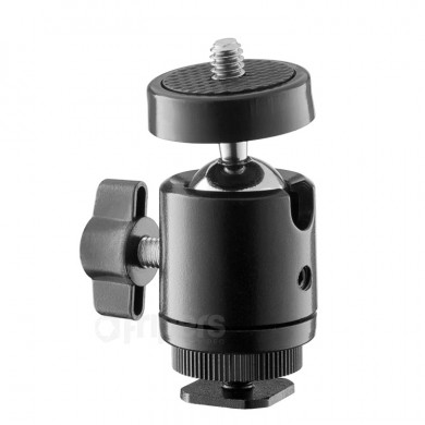 Ball head for mounting accessories on shoe or tripod FreePower